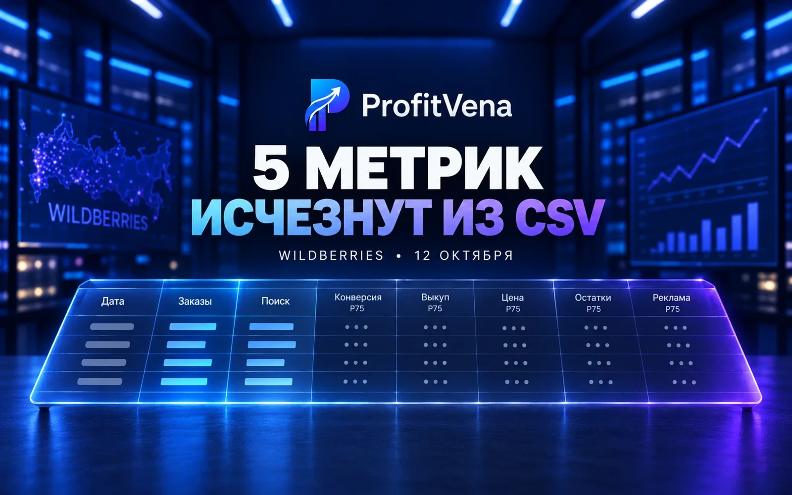 Обложка ProfitVena: пять сравнительных метрик исчезают из CSV Wildberries 12 октября