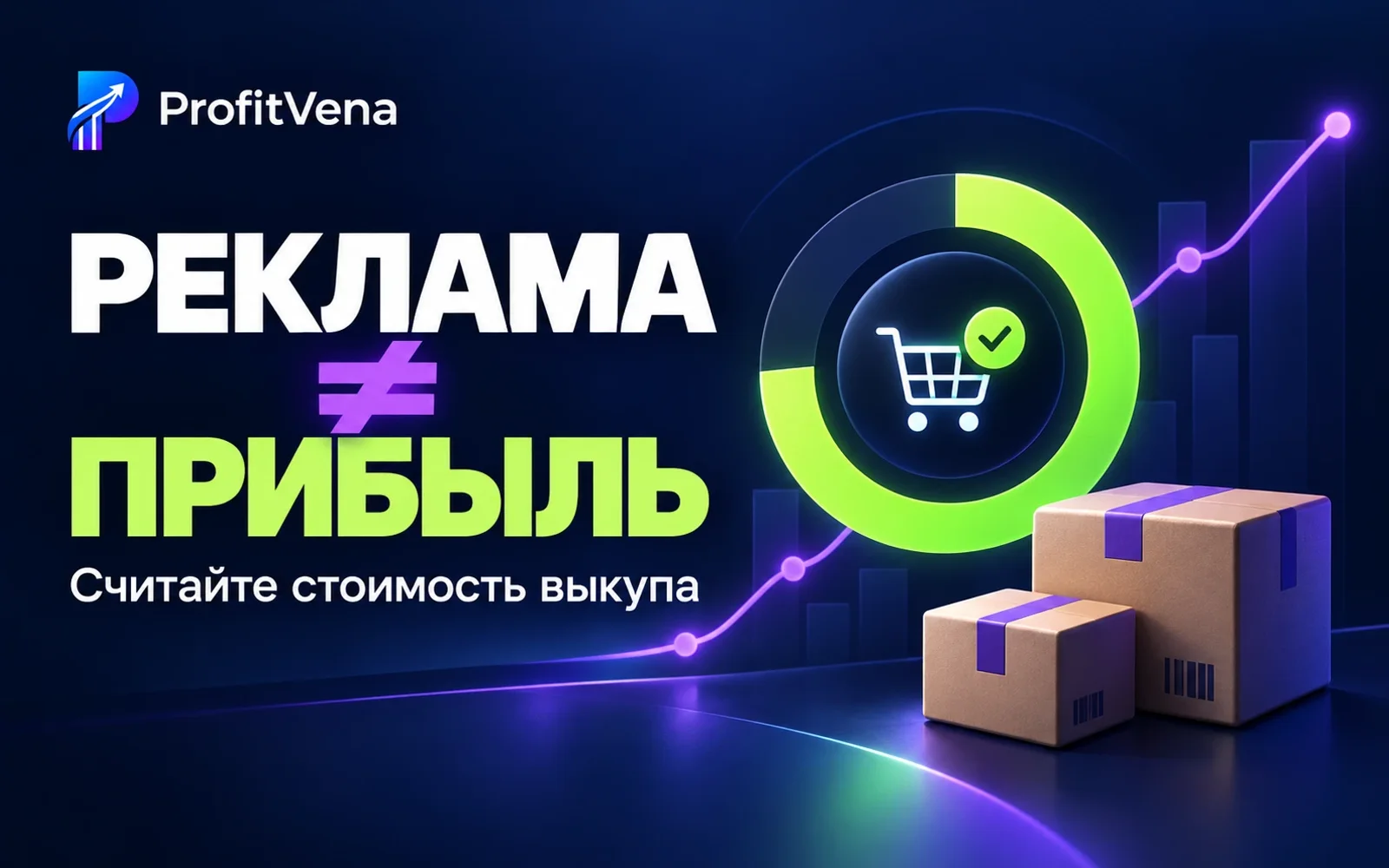 ProfitVena: рекламный расход проходит через заказы к подтверждённым выкупам и прибыли