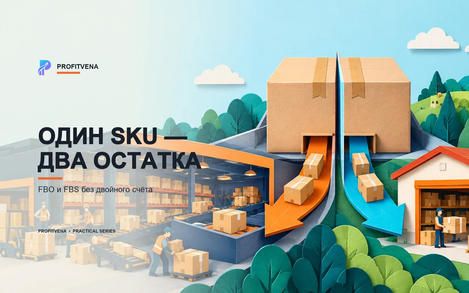 Один SKU распределяется между складом маркетплейса и складом продавца без двойного учёта